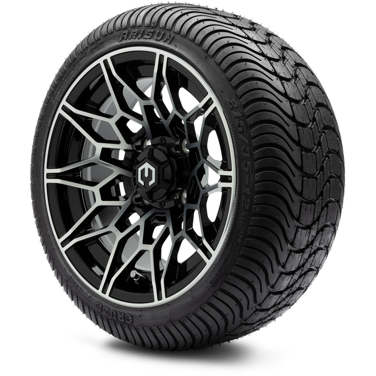 MODZ® 12" Galaxy Machined Black Wheels & Street Tires Combo