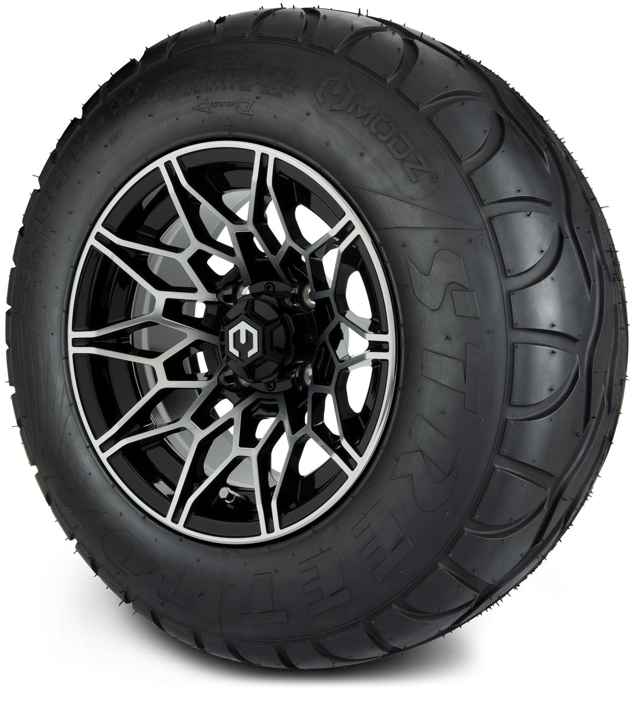 MODZ® 12" Galaxy Machined Black Wheels & Street Tires Combo