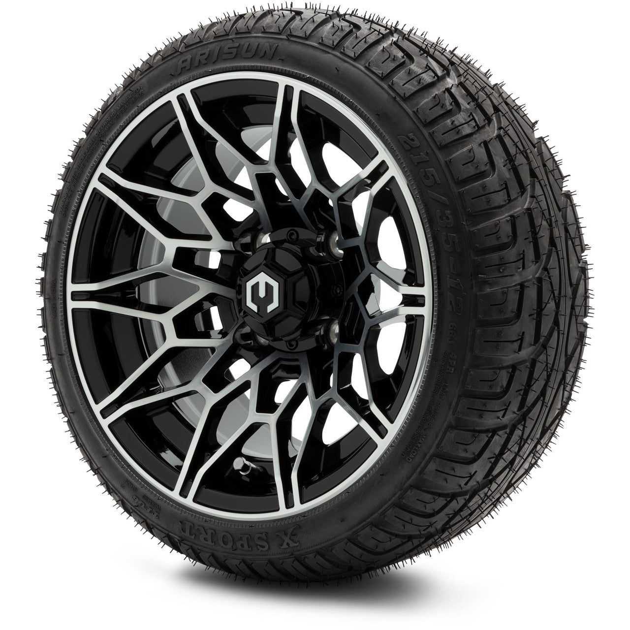 MODZ® 12" Galaxy Machined Black Wheels & Street Tires Combo