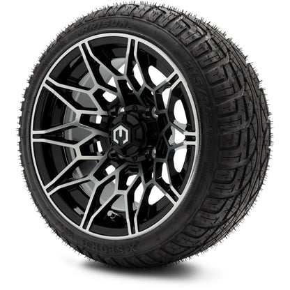 MODZ® 12" Galaxy Machined Black Wheels & Street Tires Combo