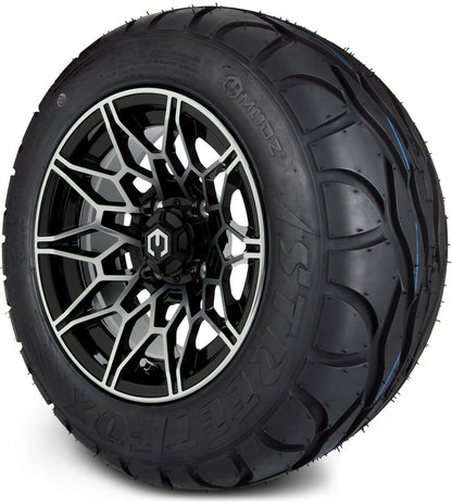 MODZ® 12" Galaxy Machined Black Wheels & Street Tires Combo
