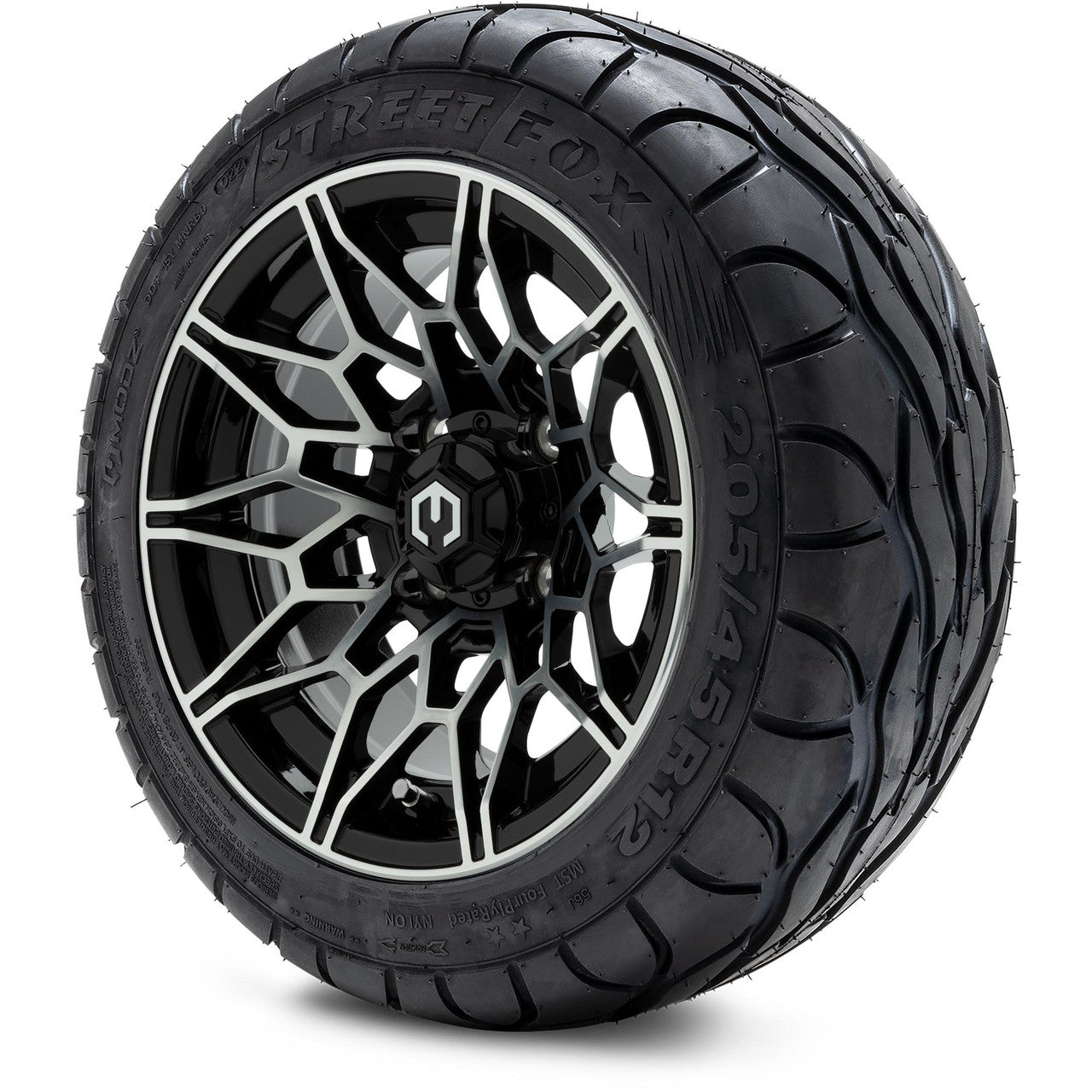 MODZ® 12" Galaxy Machined Black Wheels & Street Tires Combo