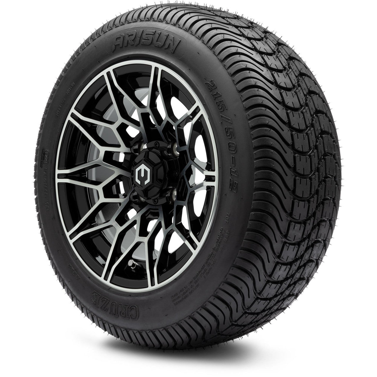 MODZ® 12" Galaxy Machined Black Wheels & Street Tires Combo