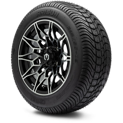 MODZ® 12" Galaxy Machined Black Wheels & Street Tires Combo