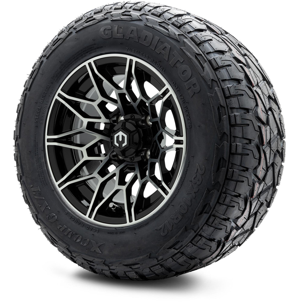 MODZ® 12" Galaxy Machined Black Wheels & Off-Road Tires Combo