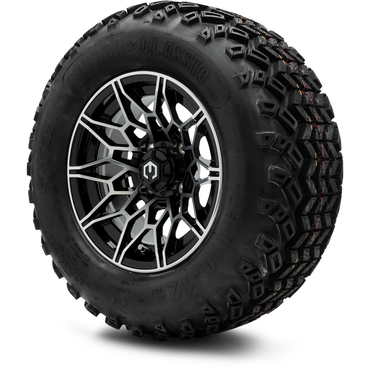 MODZ® 12" Galaxy Machined Black Wheels & Off-Road Tires Combo