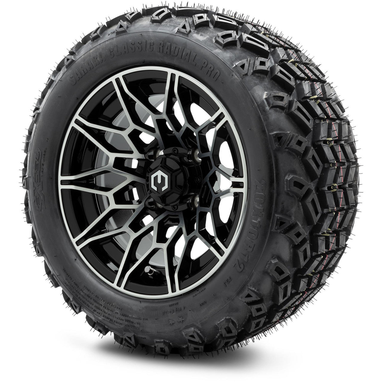 MODZ® 12" Galaxy Machined Black Wheels & Off-Road Tires Combo