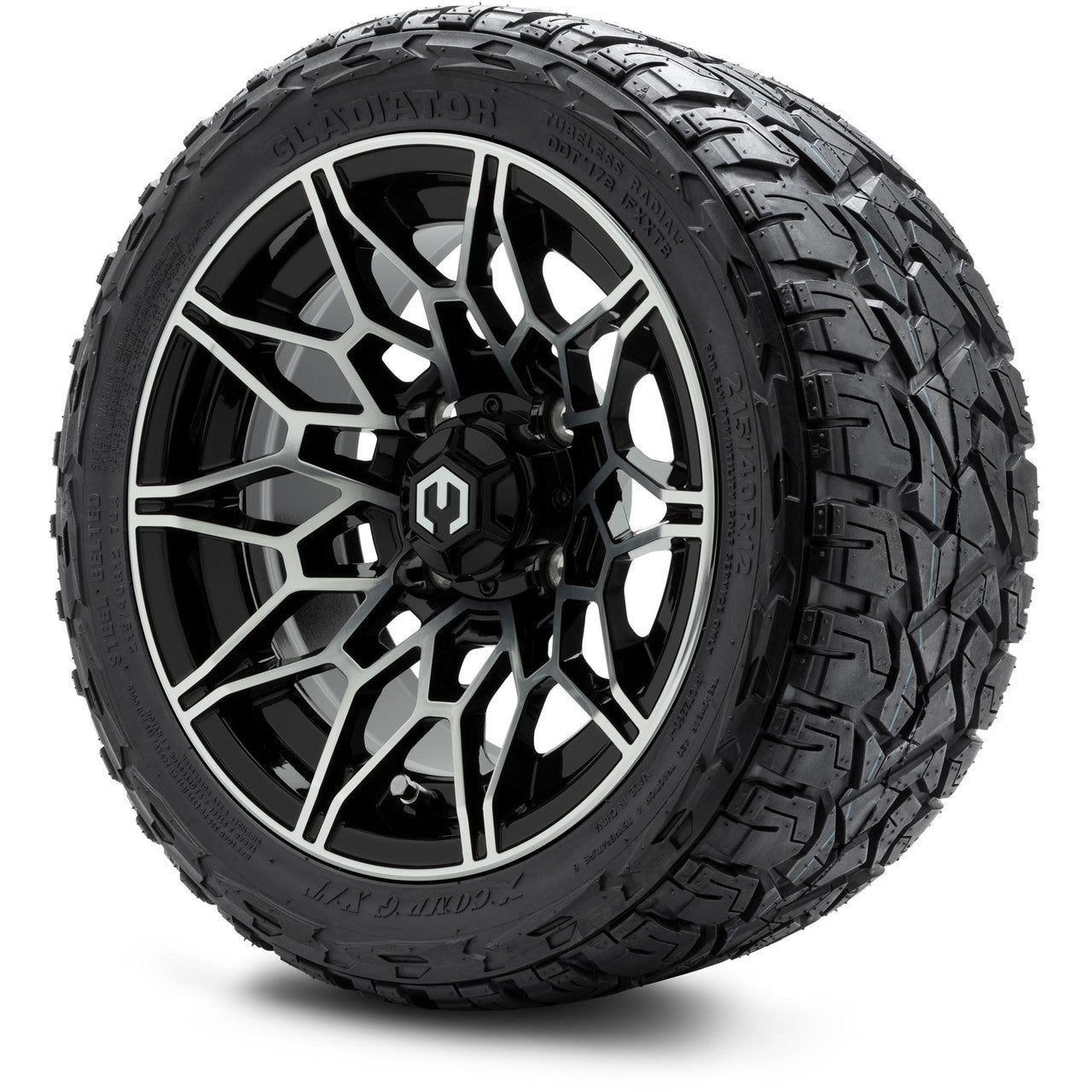 MODZ® 12" Galaxy Machined Black Wheels & Off-Road Tires Combo