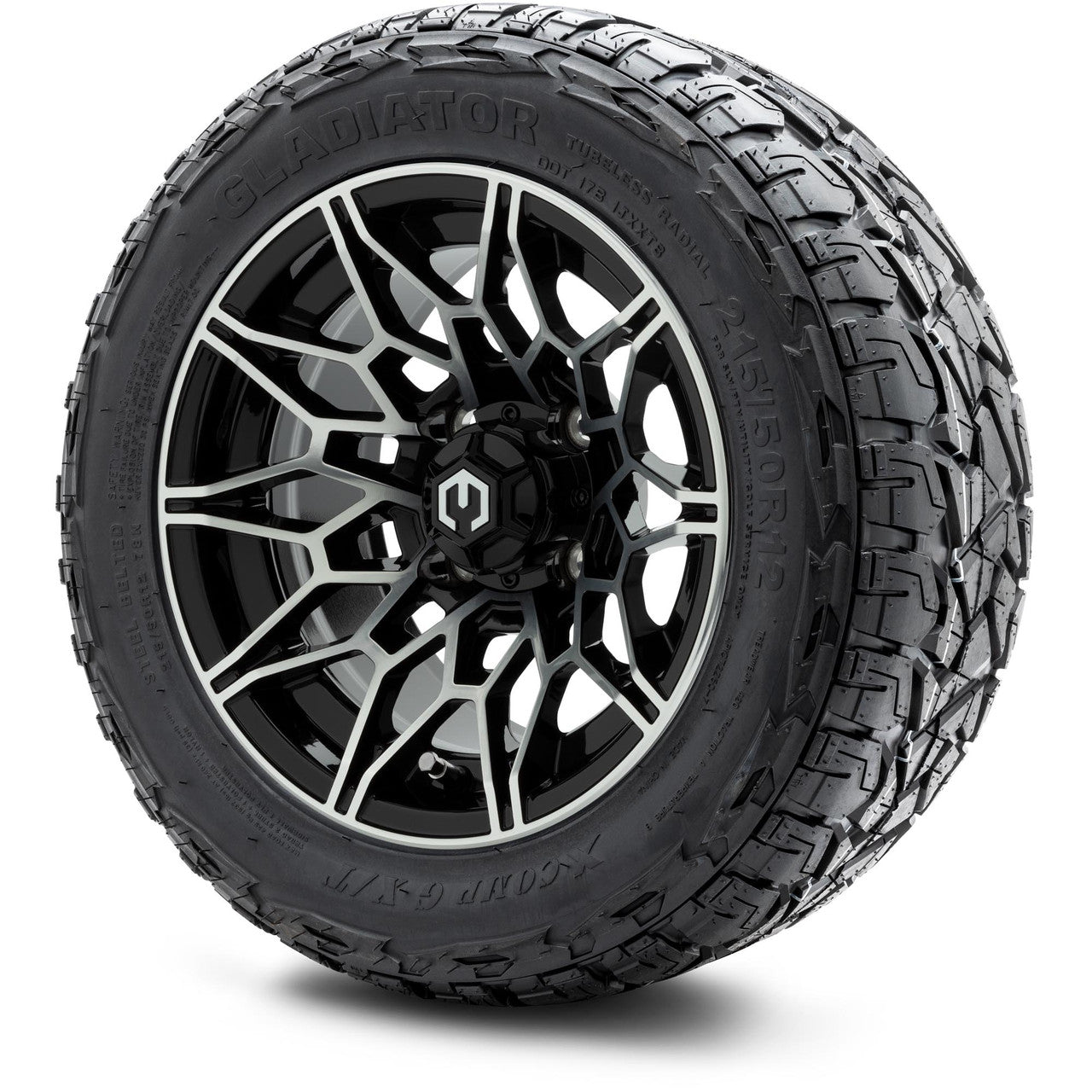 MODZ® 12" Galaxy Machined Black Wheels & Off-Road Tires Combo