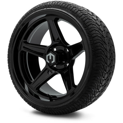 MODZ® 15" Drift Glossy Black Wheels & Street Tires Combo