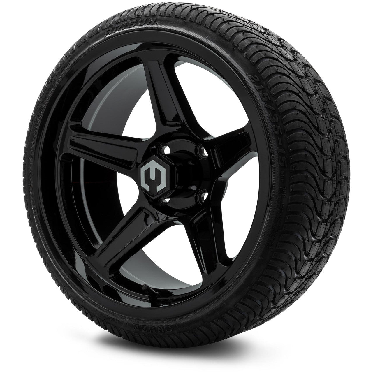 MODZ® 15" Drift Glossy Black Wheels & Street Tires Combo