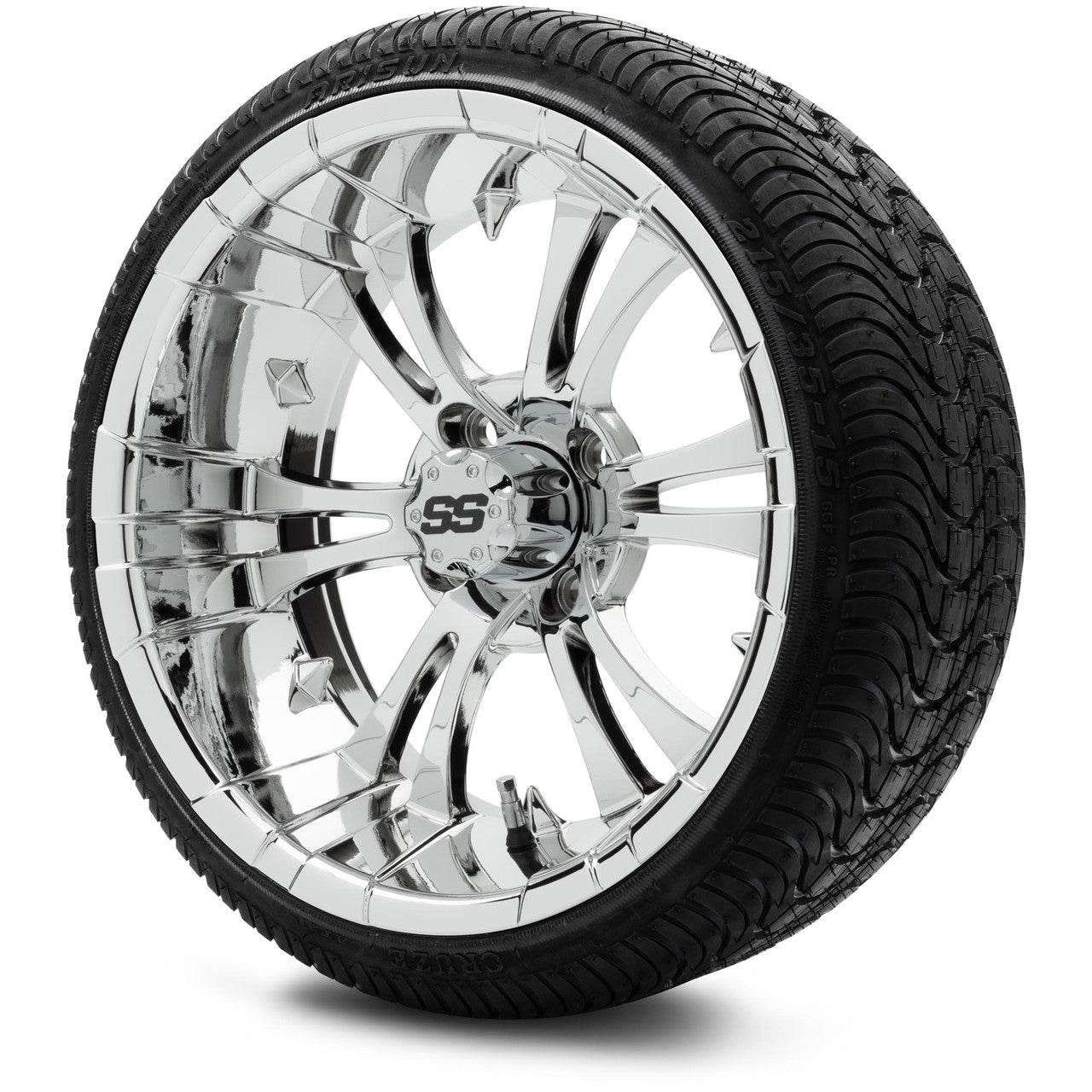 MODZ® 15" Vampire Chrome Wheels & Street Tires Combo