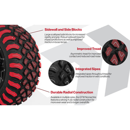 Set of (4) 14 in GTW Specter Wheels with 23x10-14 GTW Nomad All-Terrain Tires