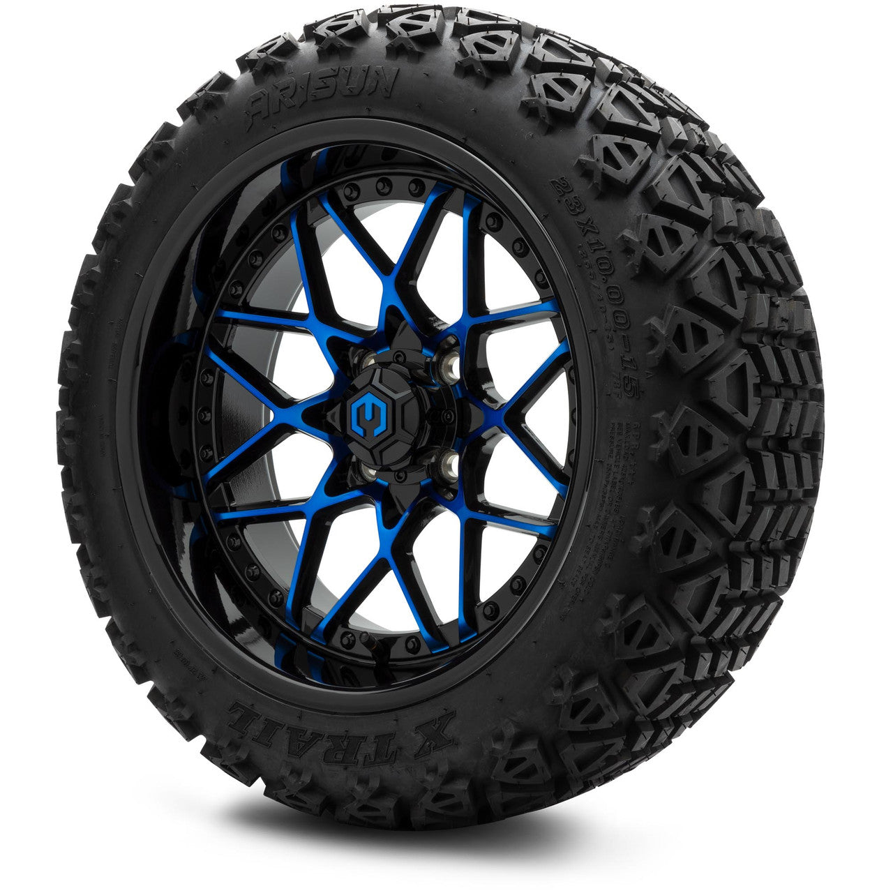 MODZ® 15" Formula Blue and Black Wheels & Off-Road Tires Combo