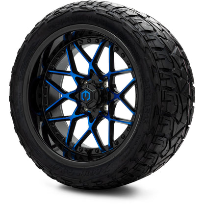 MODZ® 15" Formula Blue and Black Wheels & Off-Road Tires Combo