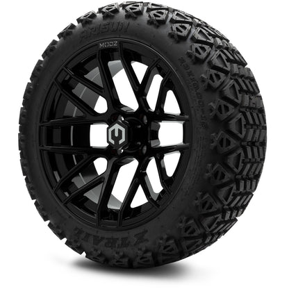 MODZ® 15" Matrix Glossy Black Wheels & Off-Road Tires Combo
