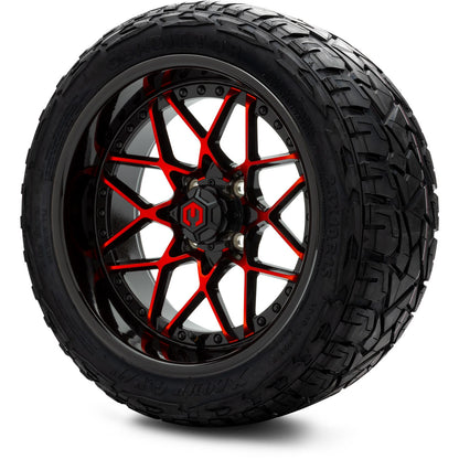 MODZ® 15" Formula Red and Black Wheels & Off-Road Tires Combo