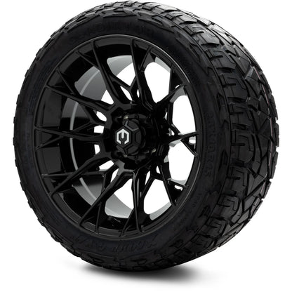 MODZ® 15" Chaos Glossy Black Wheels & Off-Road Tires Combo