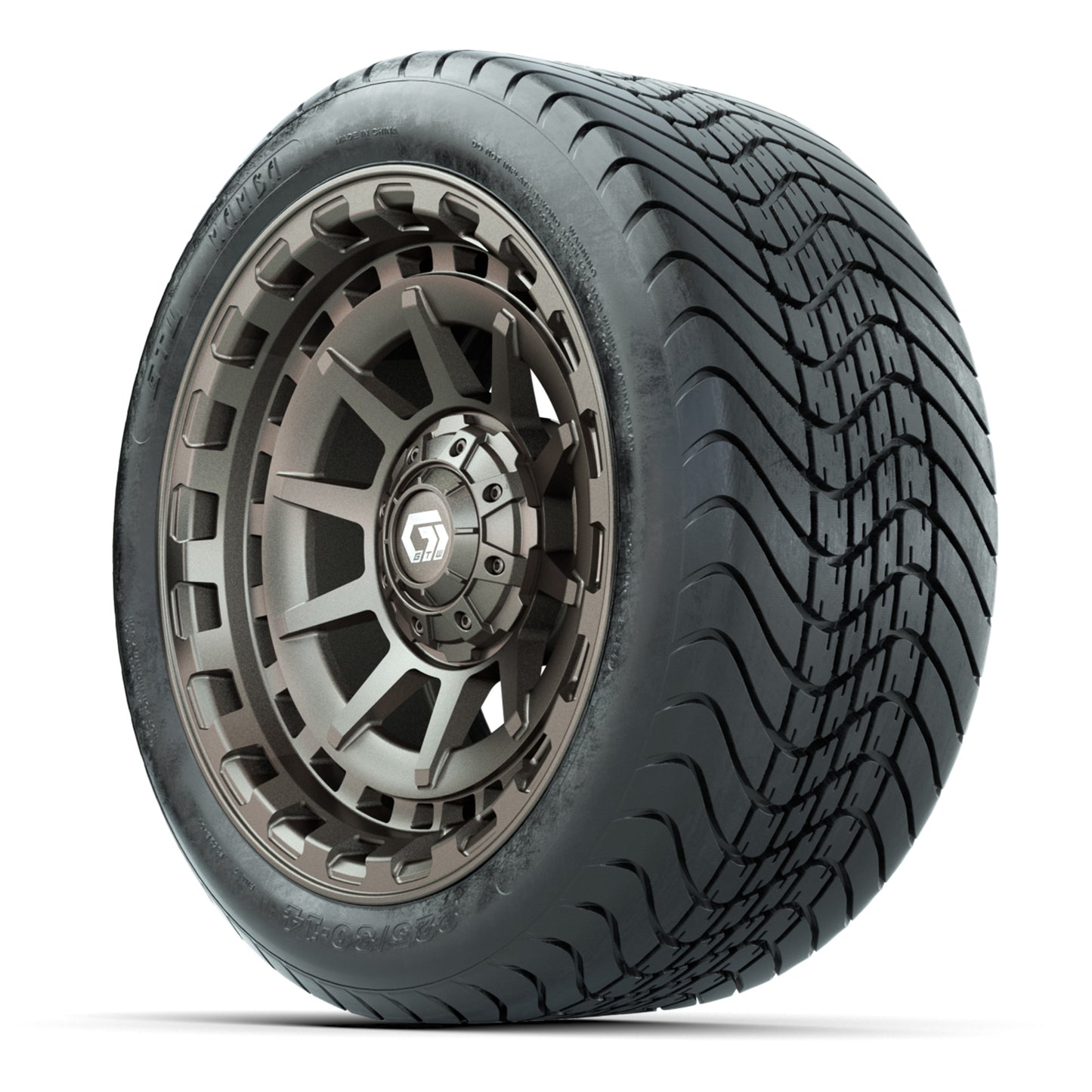 GTW Barricade Bronze 14 in Wheels with 225/30-14 Mamba Street Tires – Full Set