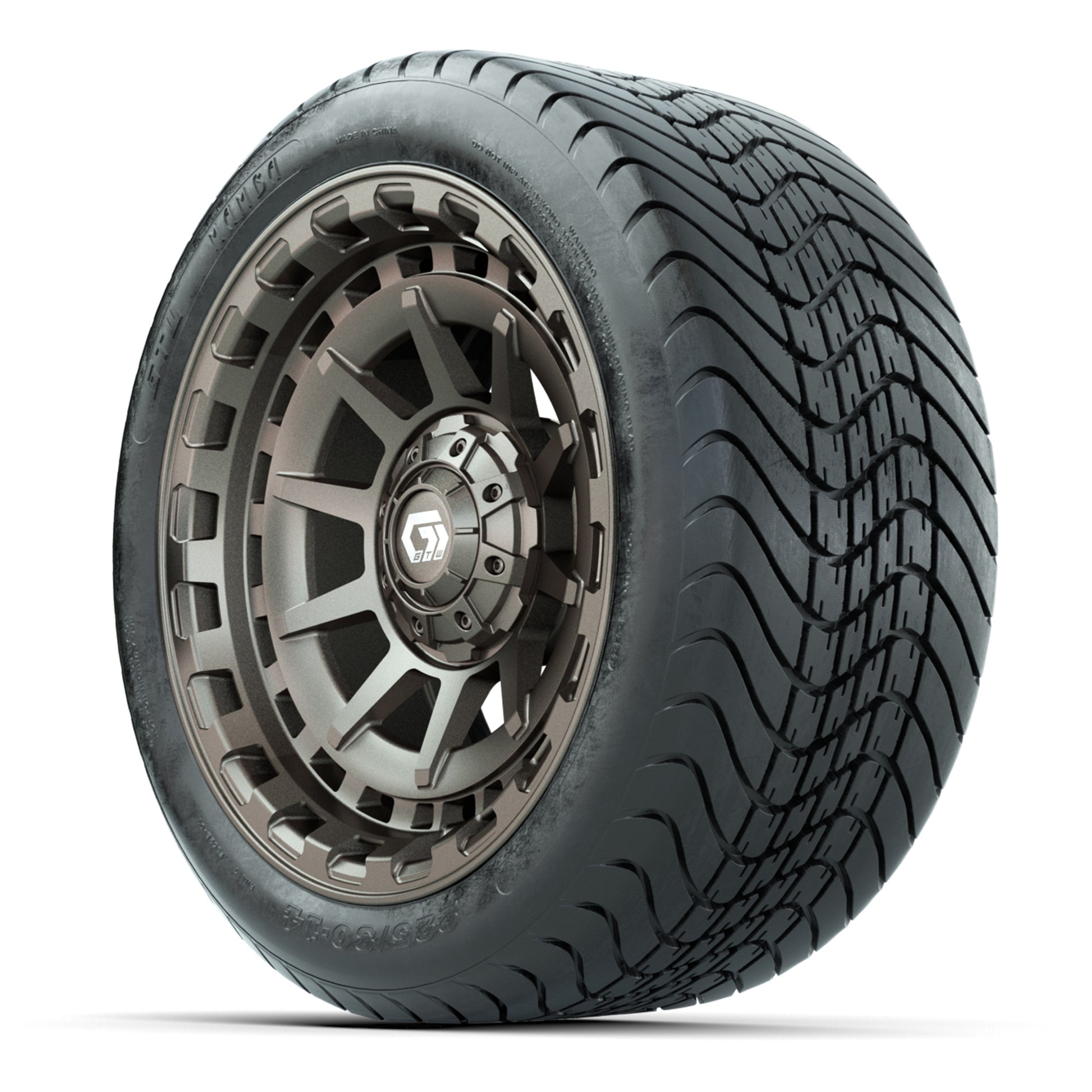 GTW Barricade Bronze 14 in Wheels with 225/30-14 Mamba Street Tires – Full Set
