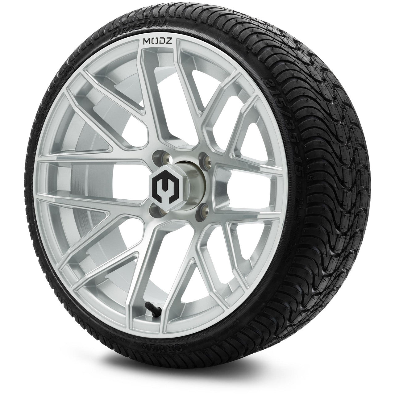 MODZ® 15" Matrix Silver Wheels & Street Tires Combo