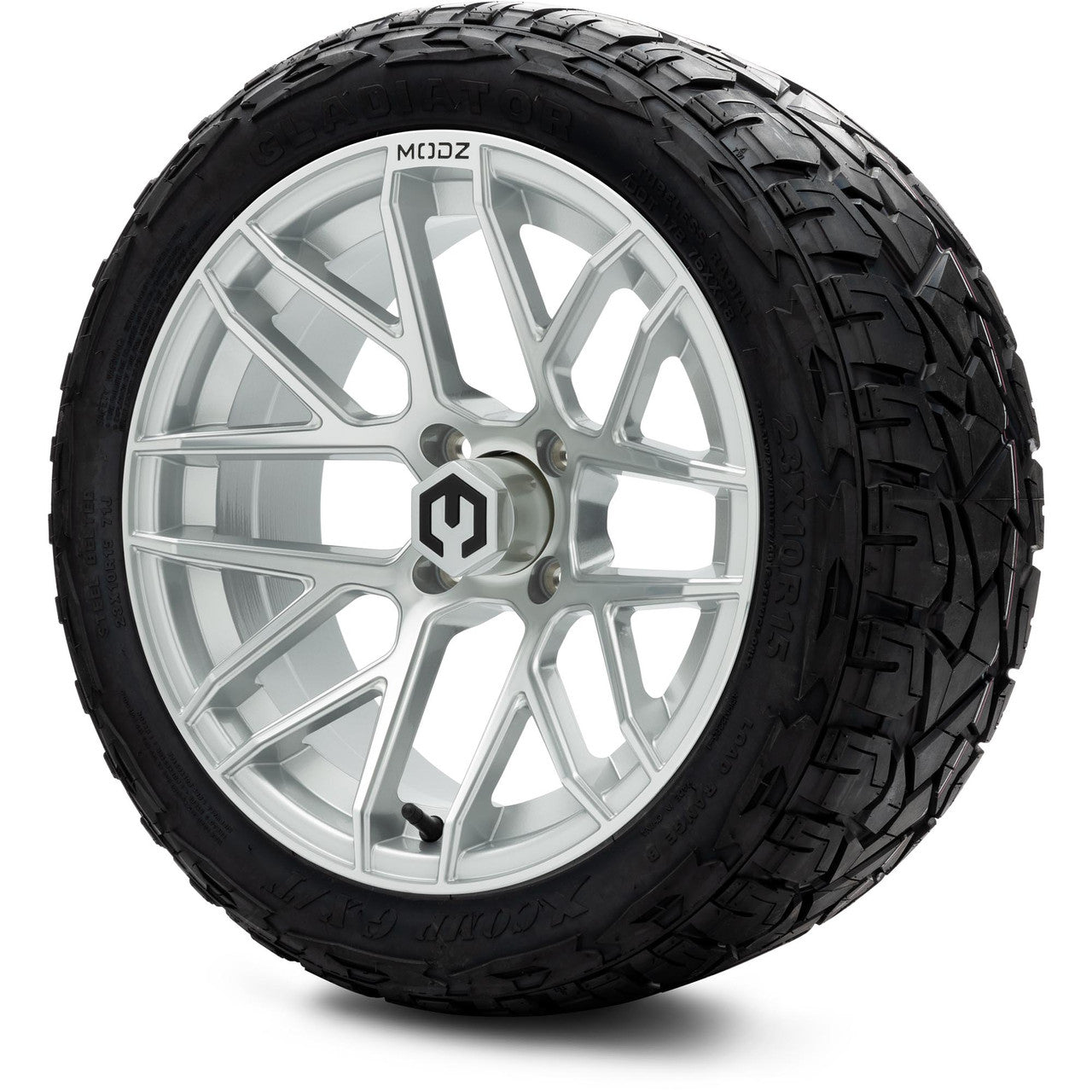 MODZ® 15" Matrix Silver Wheels & Off-Road Tires Combo