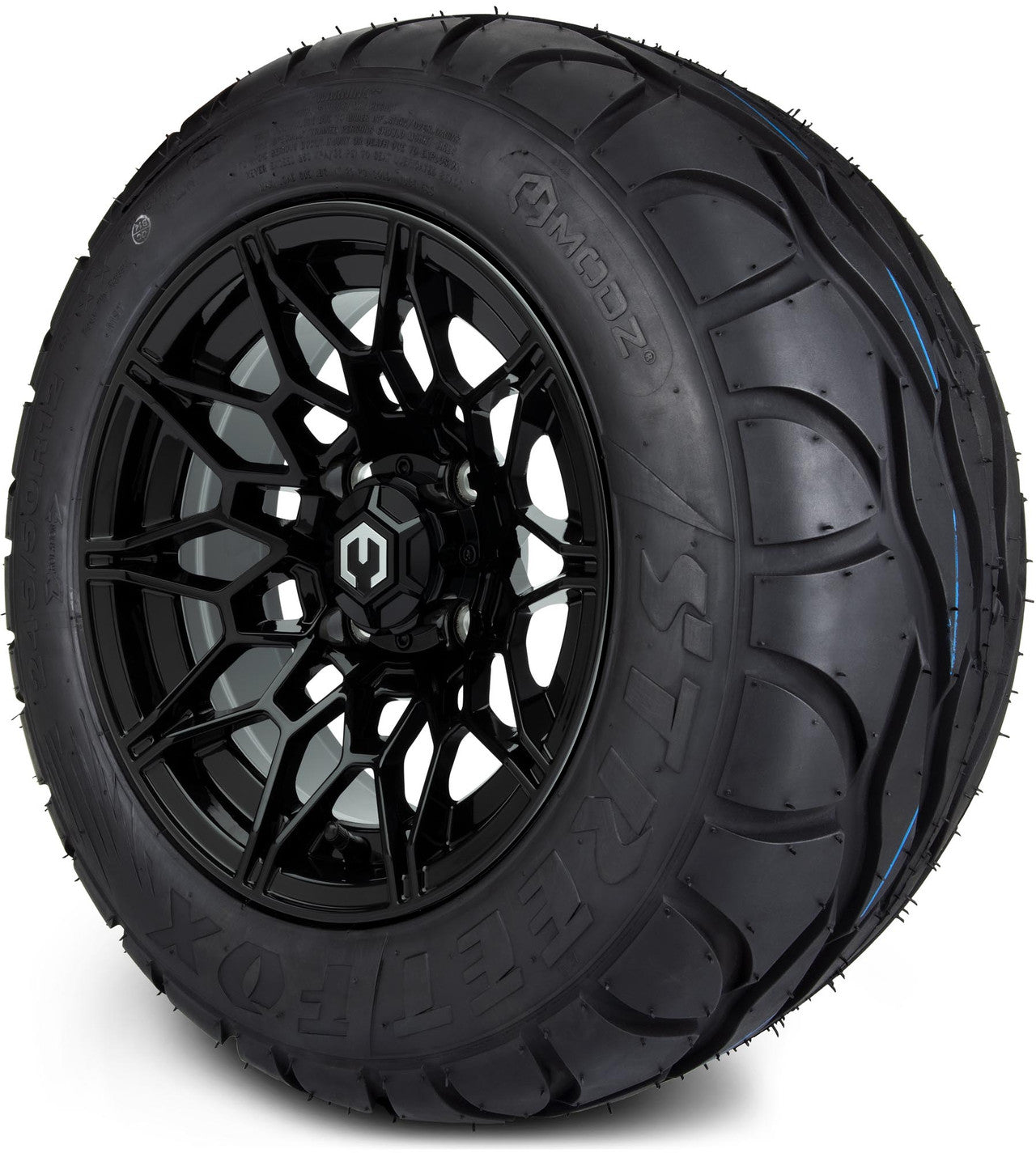 MODZ® 12" Galaxy Glossy Black Wheels & Street Tires Combo