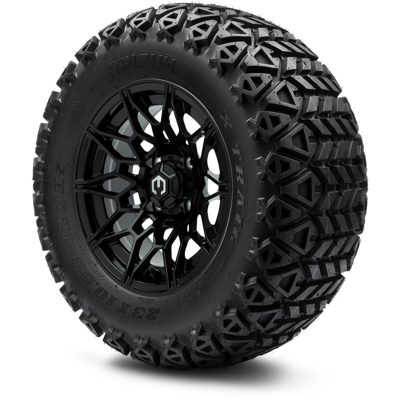 MODZ® 12" Galaxy Glossy Black Wheels & Off-Road Tires Combo