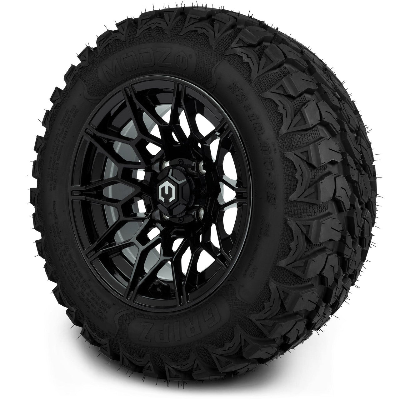 MODZ® 12" Galaxy Glossy Black Wheels & Off-Road Tires Combo