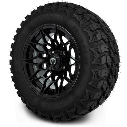 MODZ® 12" Galaxy Glossy Black Wheels & Off-Road Tires Combo
