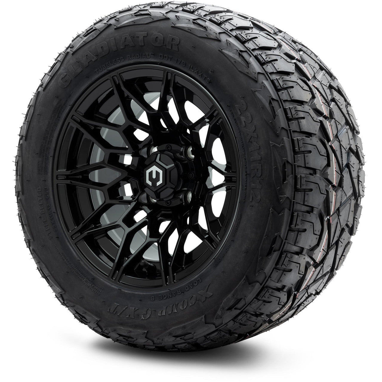 MODZ® 12" Galaxy Glossy Black Wheels & Off-Road Tires Combo