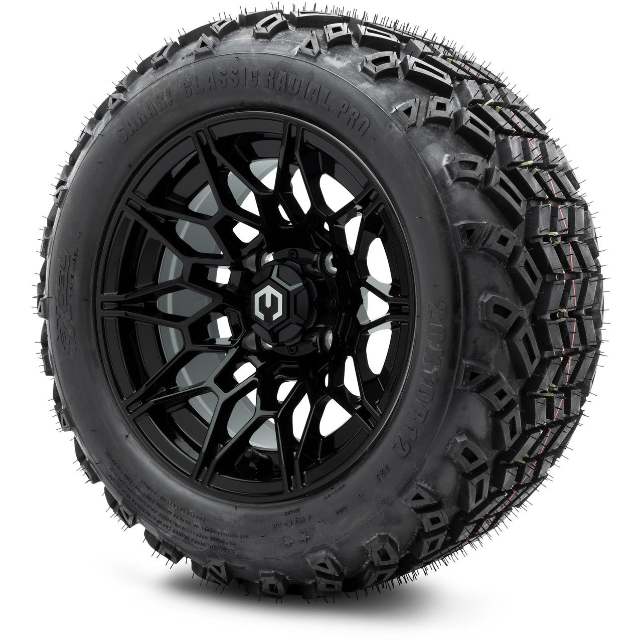 MODZ® 12" Galaxy Glossy Black Wheels & Off-Road Tires Combo