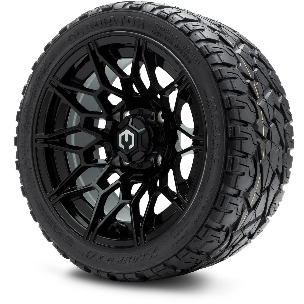 MODZ® 12" Galaxy Glossy Black Wheels & Off-Road Tires Combo