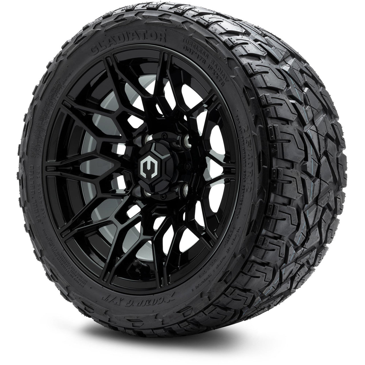 MODZ® 12" Galaxy Glossy Black Wheels & Off-Road Tires Combo