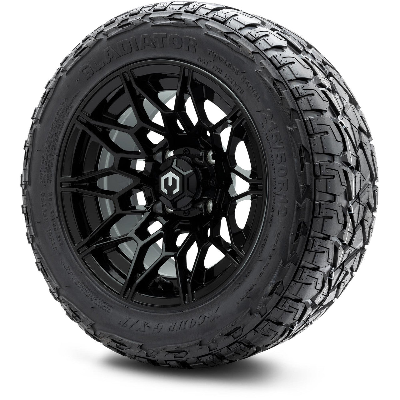 MODZ® 12" Galaxy Glossy Black Wheels & Off-Road Tires Combo