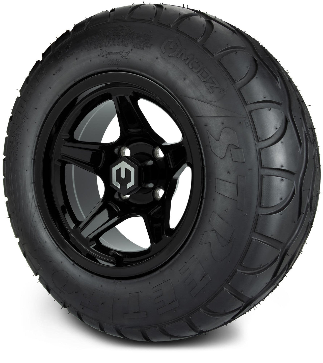 MODZ® 12" Drift Glossy Black Wheels & Street Tires Combo