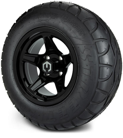 MODZ® 12" Drift Glossy Black Wheels & Street Tires Combo