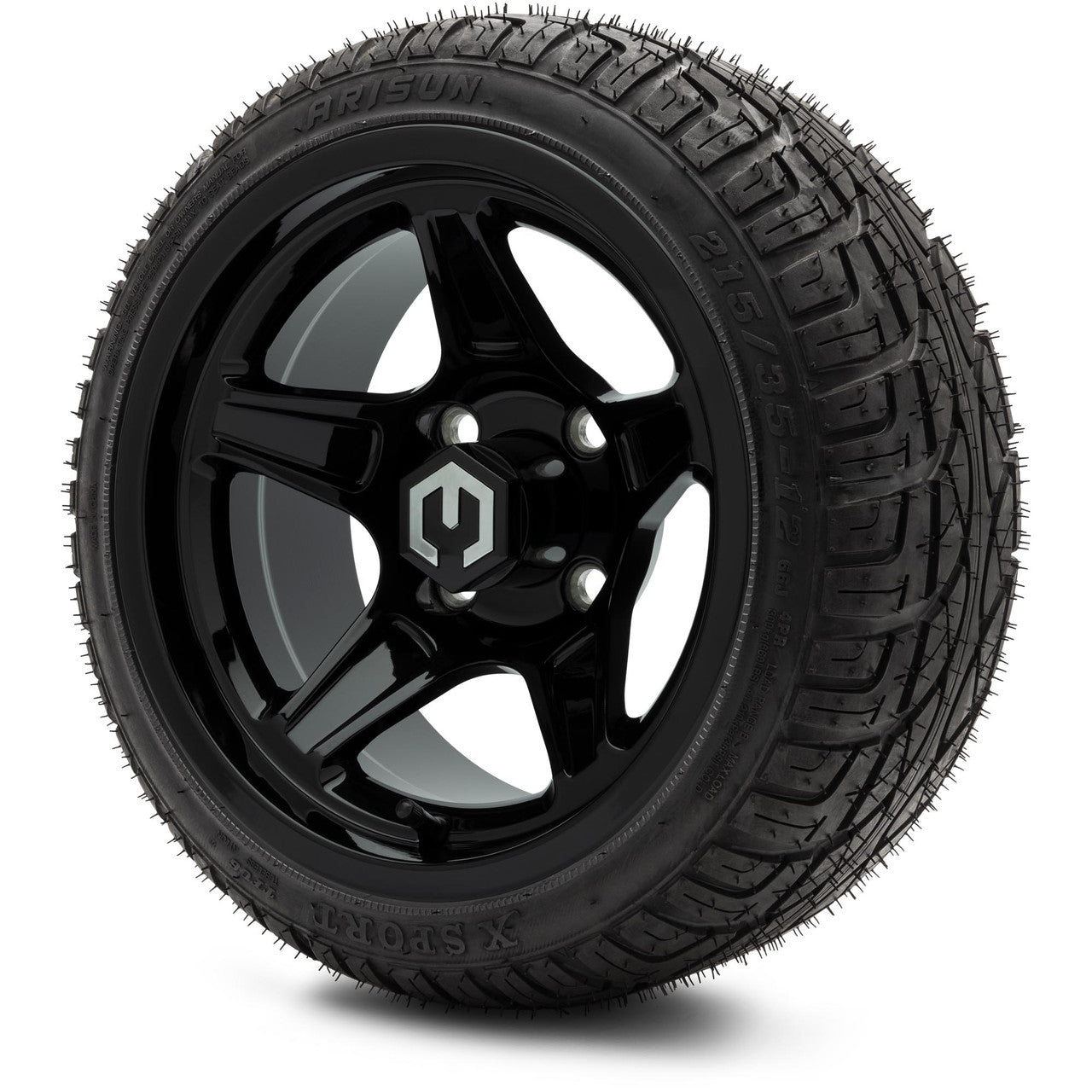 MODZ® 12" Drift Glossy Black Wheels & Street Tires Combo