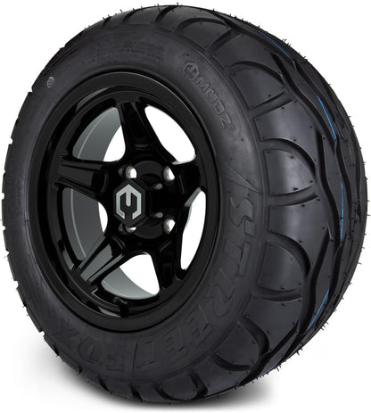 MODZ® 12" Drift Glossy Black Wheels & Street Tires Combo