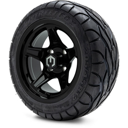 MODZ® 12" Drift Glossy Black Wheels & Street Tires Combo