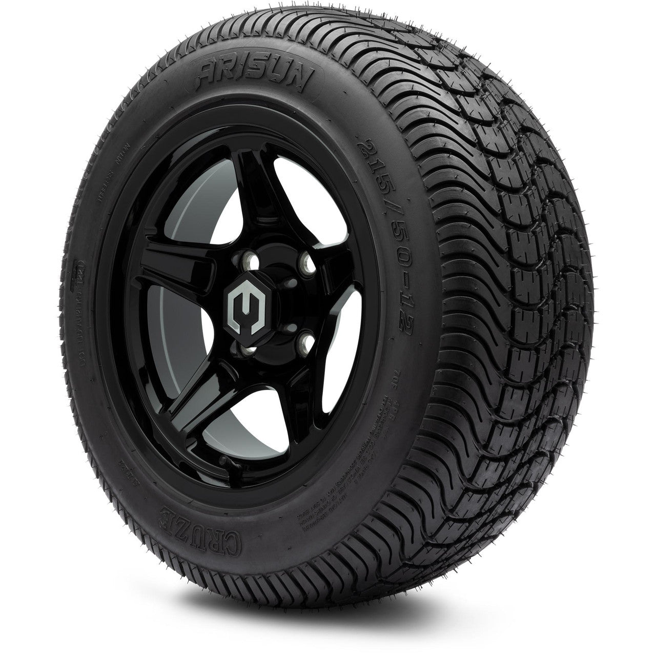 MODZ® 12" Drift Glossy Black Wheels & Street Tires Combo