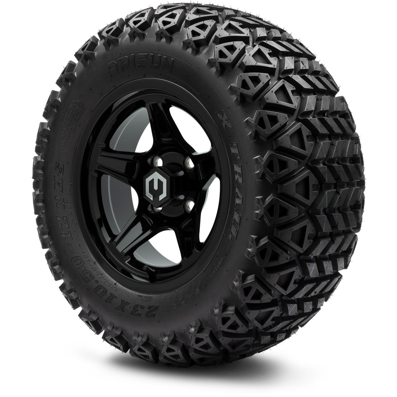 MODZ® 12" Drift Glossy Black Wheels & Off-Road Tires Combo