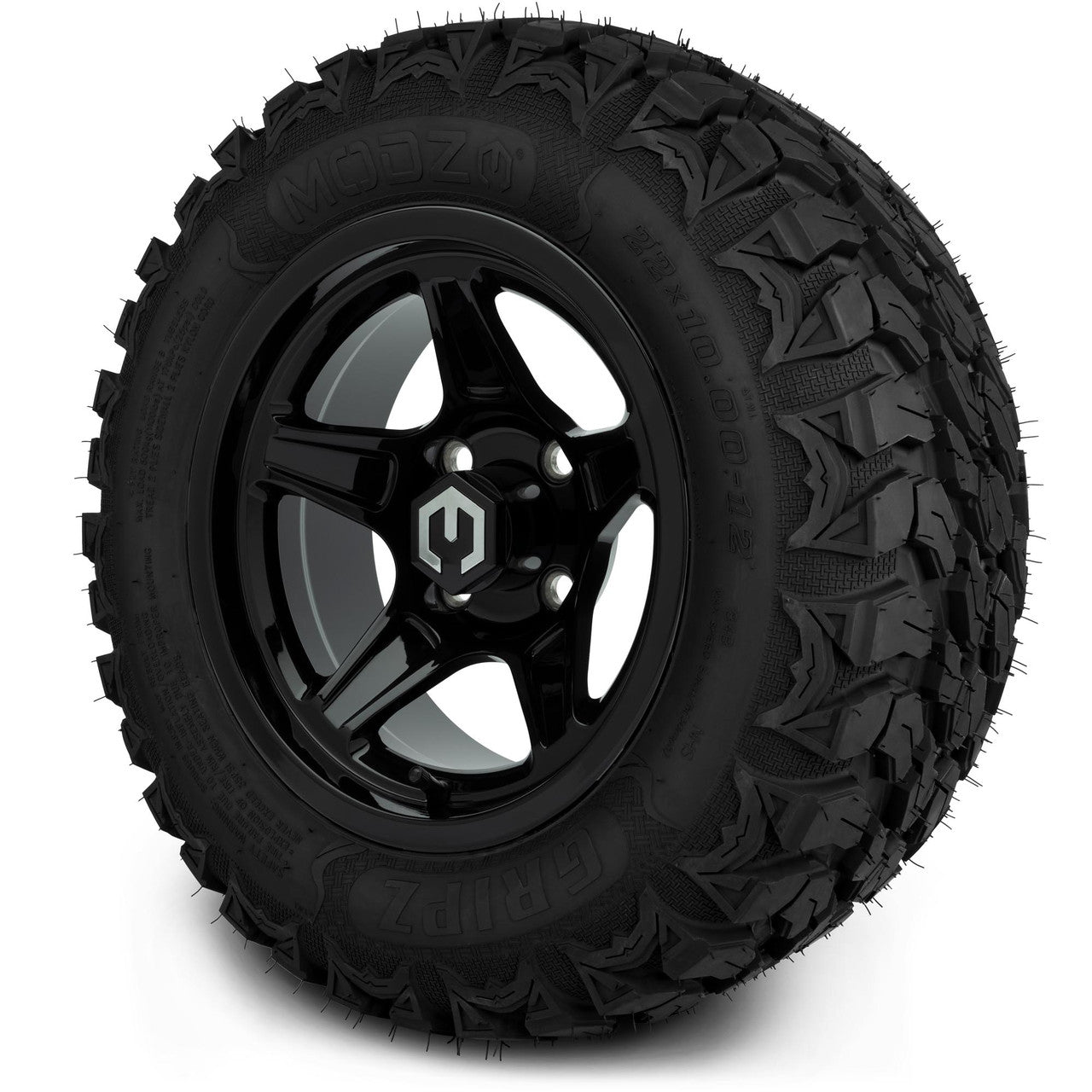 MODZ® 12" Drift Glossy Black Wheels & Off-Road Tires Combo