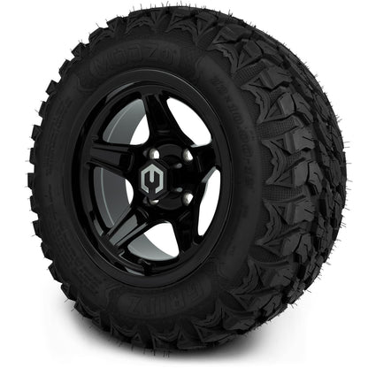 MODZ® 12" Drift Glossy Black Wheels & Off-Road Tires Combo