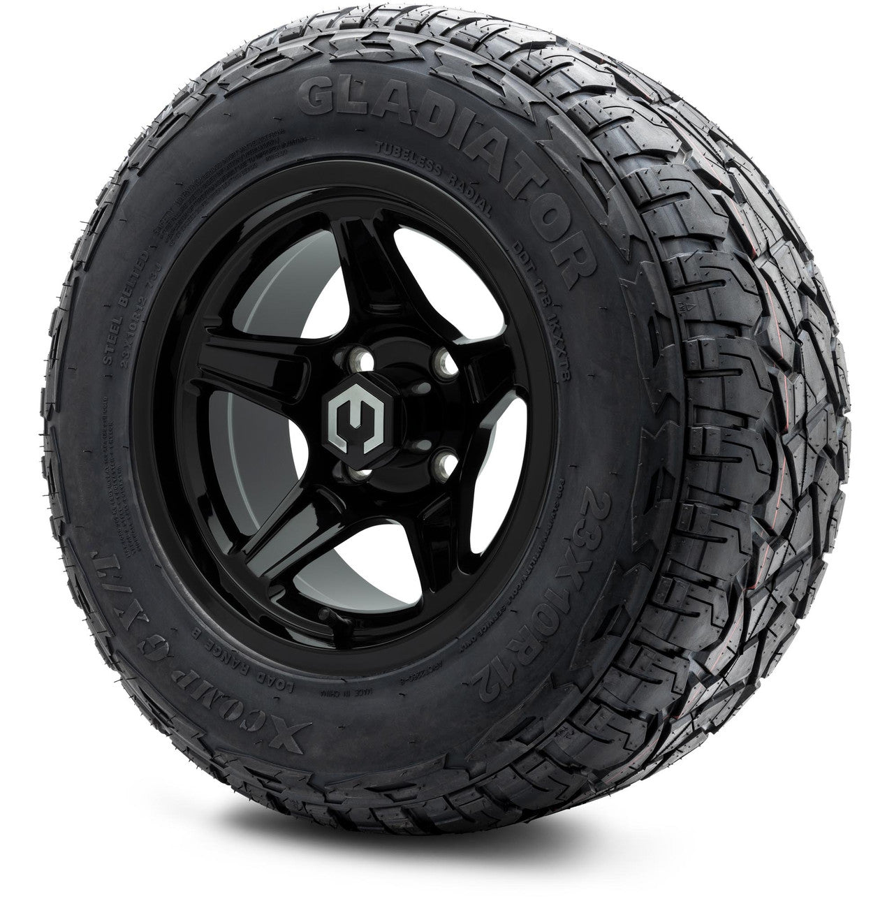 MODZ® 12" Drift Glossy Black Wheels & Off-Road Tires Combo