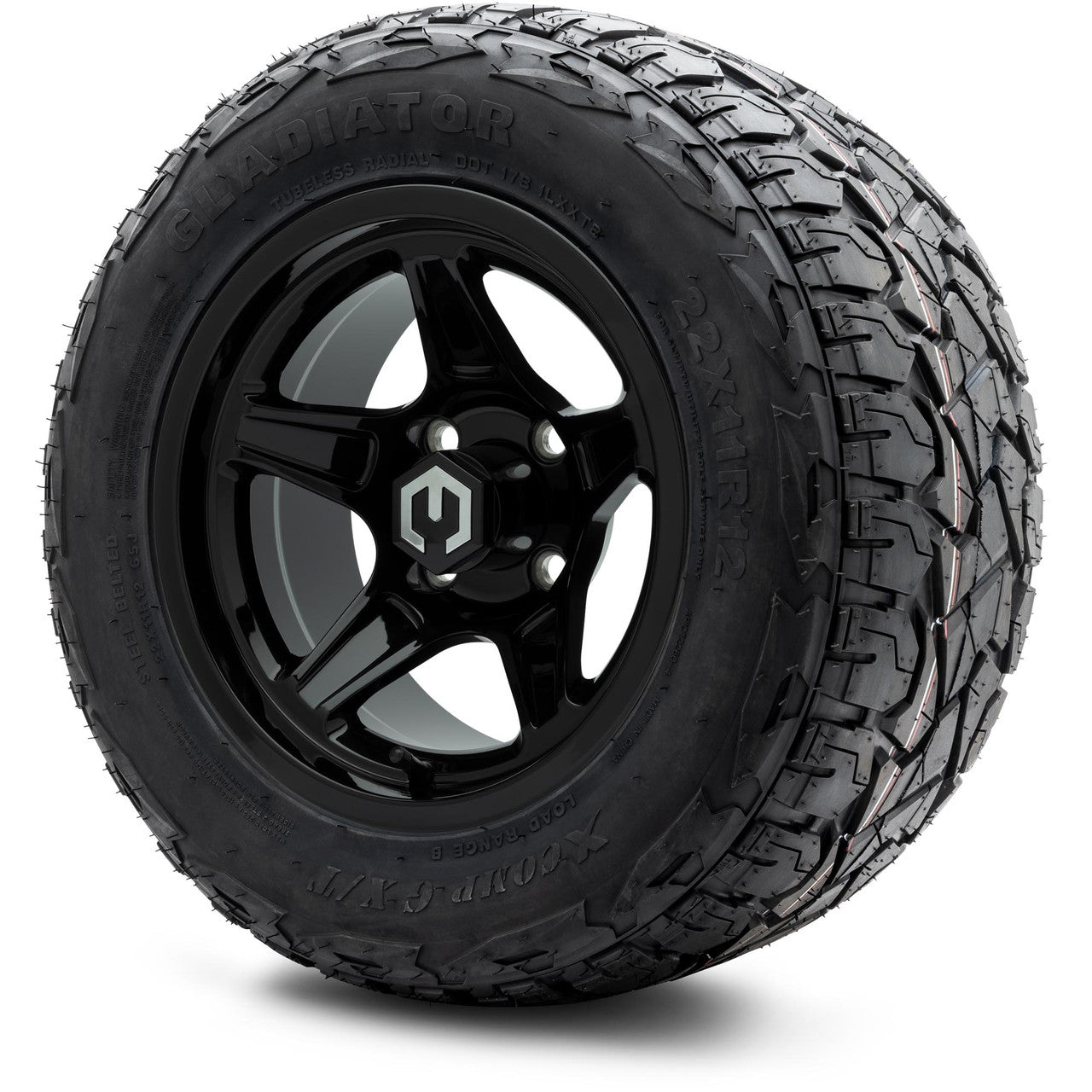 MODZ® 12" Drift Glossy Black Wheels & Off-Road Tires Combo
