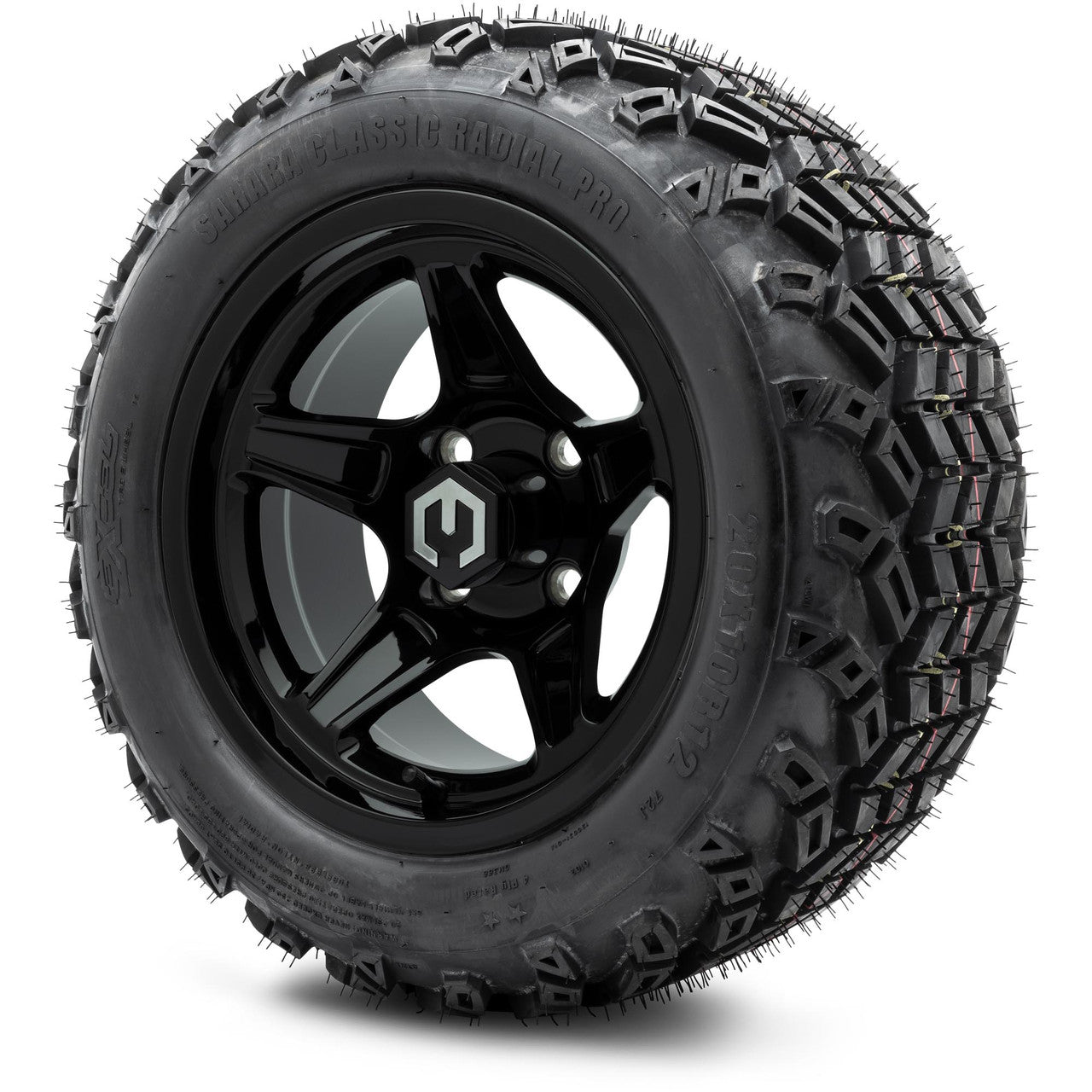 MODZ® 12" Drift Glossy Black Wheels & Off-Road Tires Combo