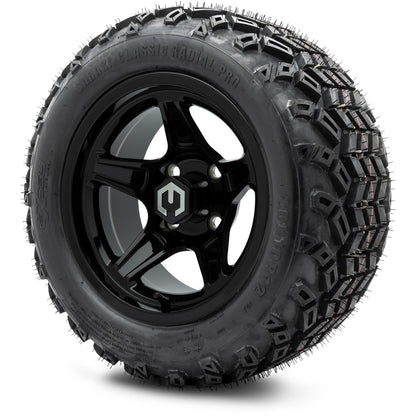 MODZ® 12" Drift Glossy Black Wheels & Off-Road Tires Combo