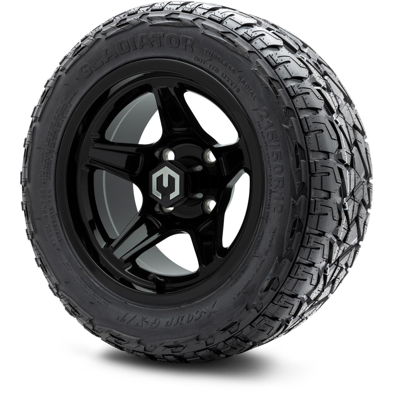 MODZ® 12" Drift Glossy Black Wheels & Off-Road Tires Combo
