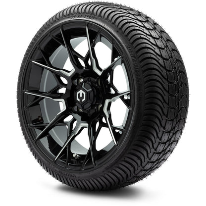 MODZ® 14" Chaos Glossy Black with Ball Mill Wheels & Street Tires Combo